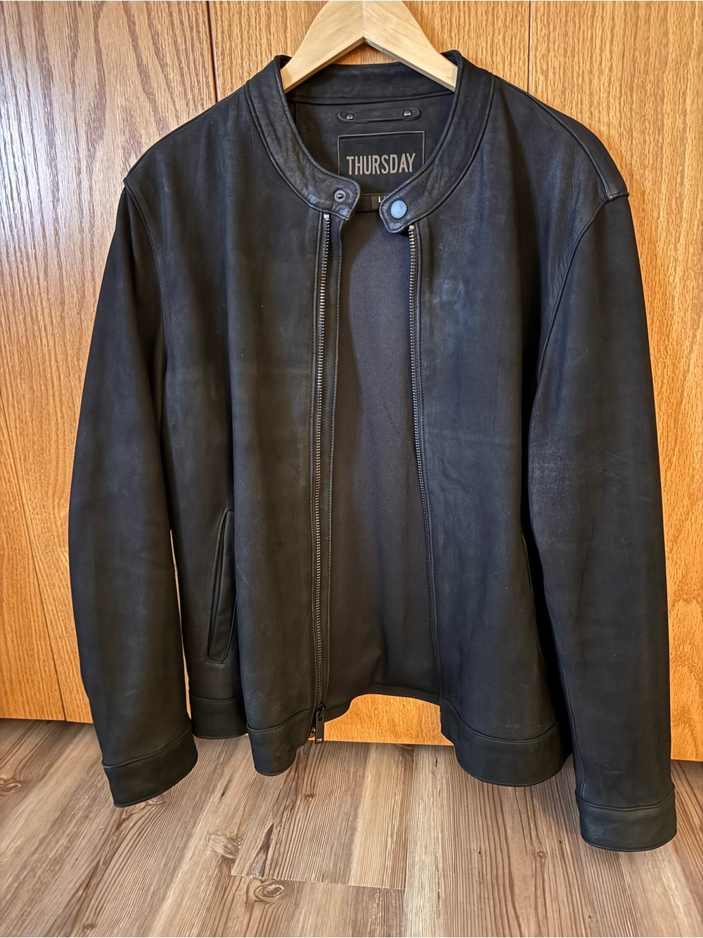 Thursday Boot Company Men's Black Leather Bomber Jacket - Picture 5 of 7